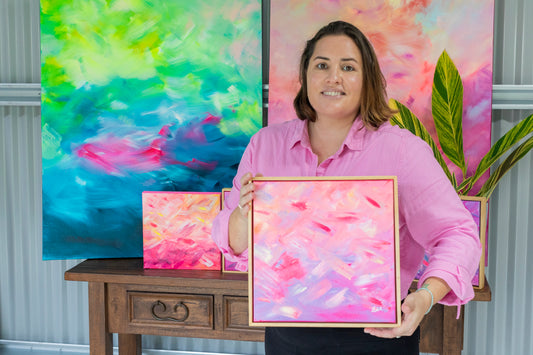 AUTUMN SUNSET I - 30x30cm Original Abstract